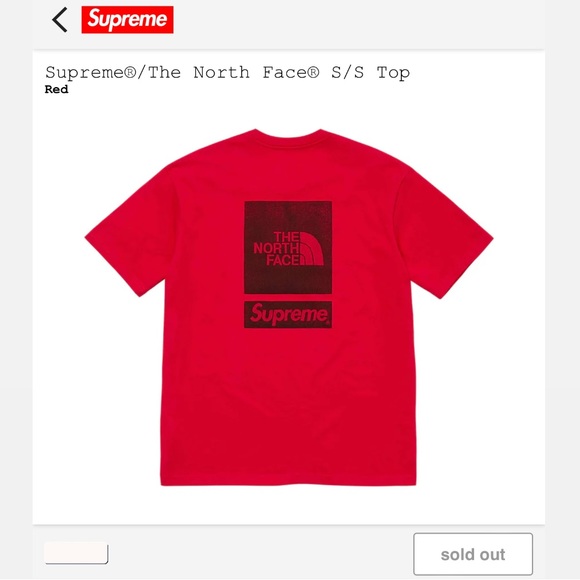 SUPREME/THE NORTH FACE RED SS24 TOP - Picture 10 of 11